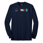 Gamer Art Version - Mens & Ladies T-Shirt Long Sleeve Tee - Navy
