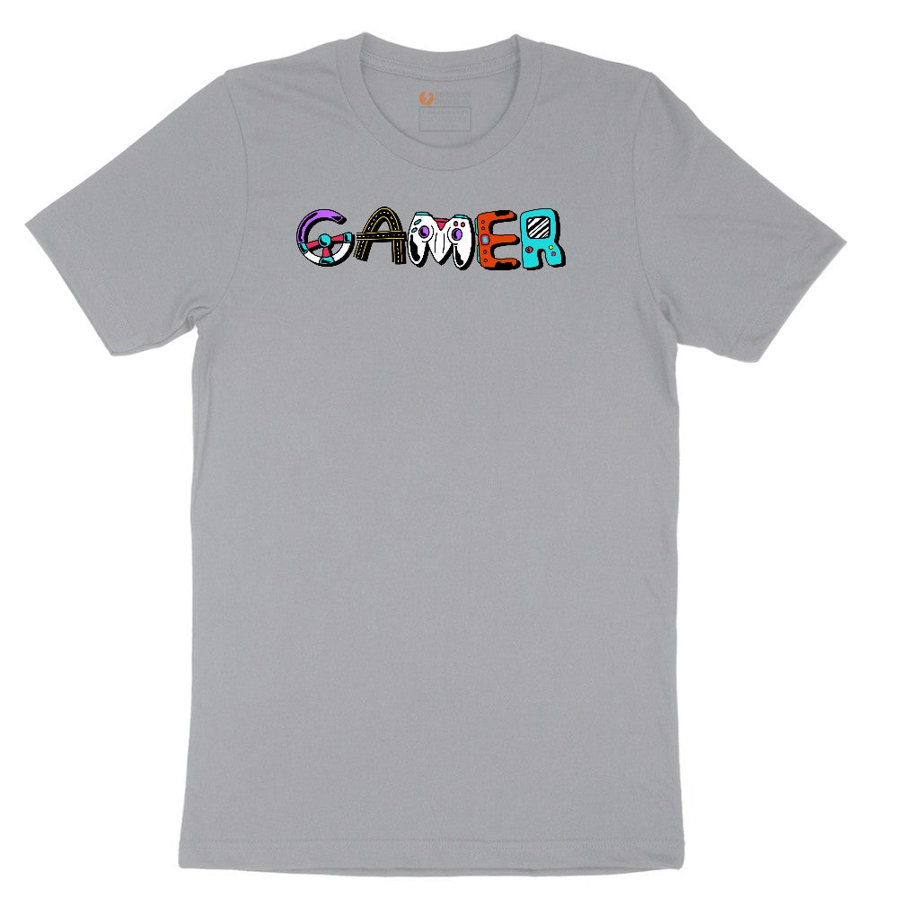 Gamer Art Version - Mens & Ladies T-Shirt Short Sleeve Tee - Athletic Heather Grey