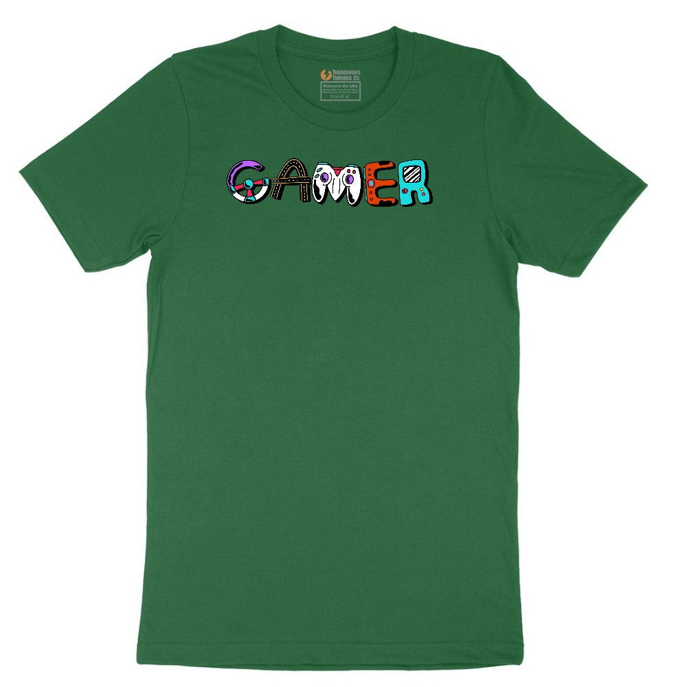 Gamer Art Version - Mens & Ladies T-Shirt Short Sleeve Tee - Athletic Kelly