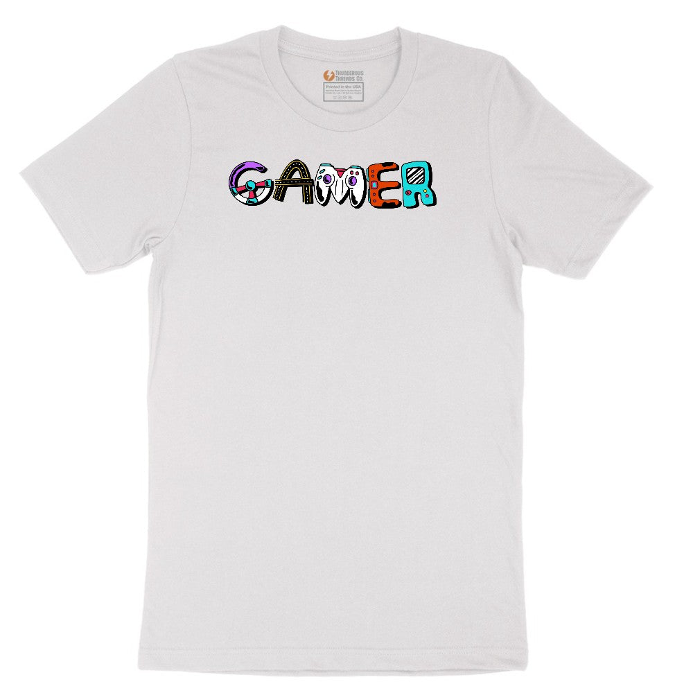 Gamer Art Version - Mens & Ladies T-Shirt Short Sleeve Tee - White