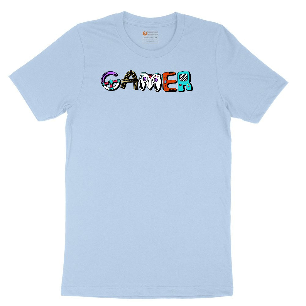 Gamer Art Version - Mens & Ladies T-Shirt Toddler Short Sleeve Tee - Light Blue
