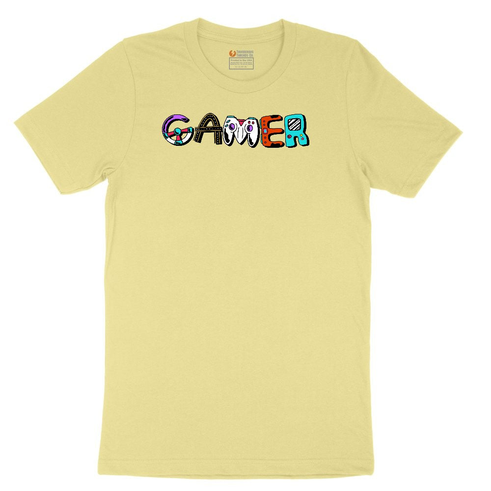 Gamer Art Version - Mens & Ladies T-Shirt Toddler Short Sleeve Tee - Yellow