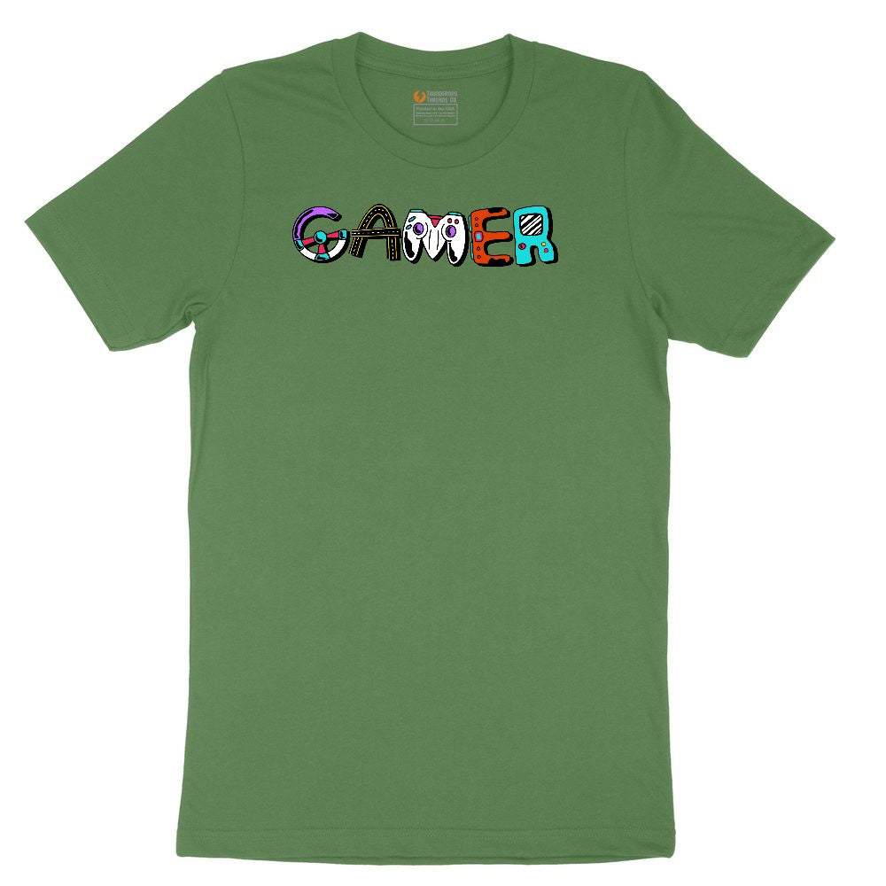 Gamer Art Version - Mens & Ladies T-Shirt Youth Short Sleeve Tee - Athletic Kelly