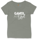 Gamer Girl - Ladies T-Shirt Ladies Curvy Tee - Bamboo Blackout
