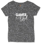 Gamer Girl - Ladies T-Shirt Ladies Curvy Tee - Black Leopard