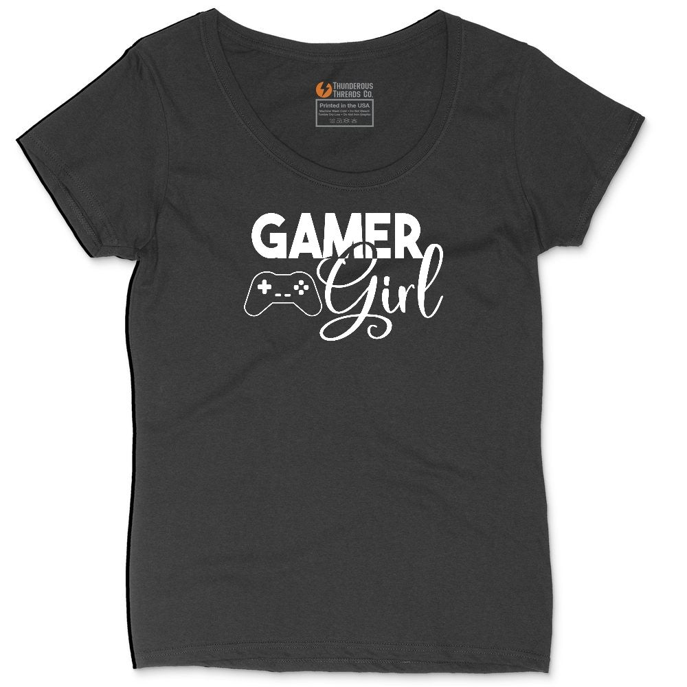 Gamer Girl - Ladies T-Shirt Ladies Curvy Tee - Black