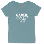 Gamer Girl - Ladies T-Shirt Ladies Curvy Tee - Surf Blackout