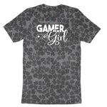 Gamer Girl - Ladies T-Shirt Ladies Short Sleeve Tee - Black Leopard