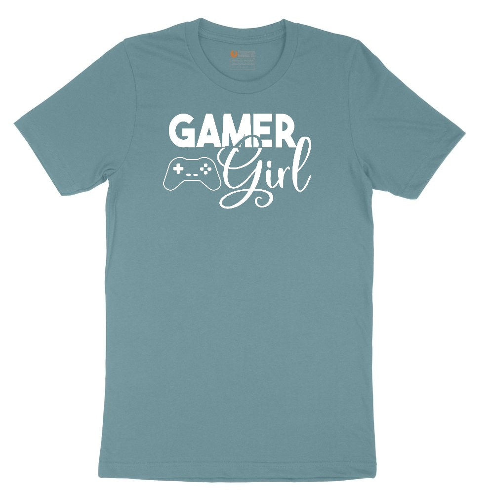 Gamer Girl - Ladies T-Shirt Ladies Short Sleeve Tee - Surf Blackout
