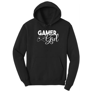 Gamer Girl - Ladies T-Shirt Hoodie - Jet Black