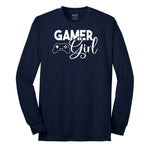 Gamer Girl - Ladies T-Shirt Long Sleeve Tee - Navy