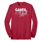 Gamer Girl - Ladies T-Shirt Long Sleeve Tee - Red
