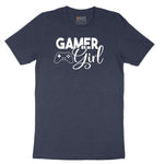 Gamer Girl - Ladies T-Shirt Short Sleeve Tee - Heather Navy