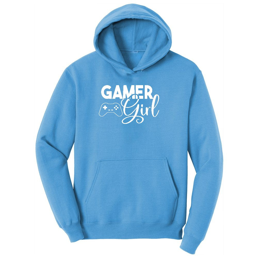 Gamer Girl - Ladies T-Shirt Youth Hoodie - Aquatic Blue