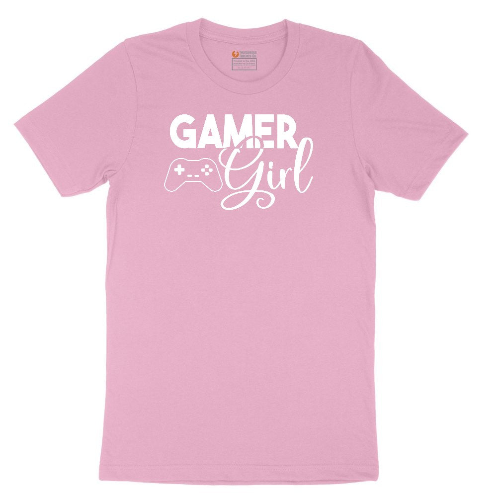 Gamer Girl - Ladies T-Shirt Youth Short Sleeve Tee - Candy Pink