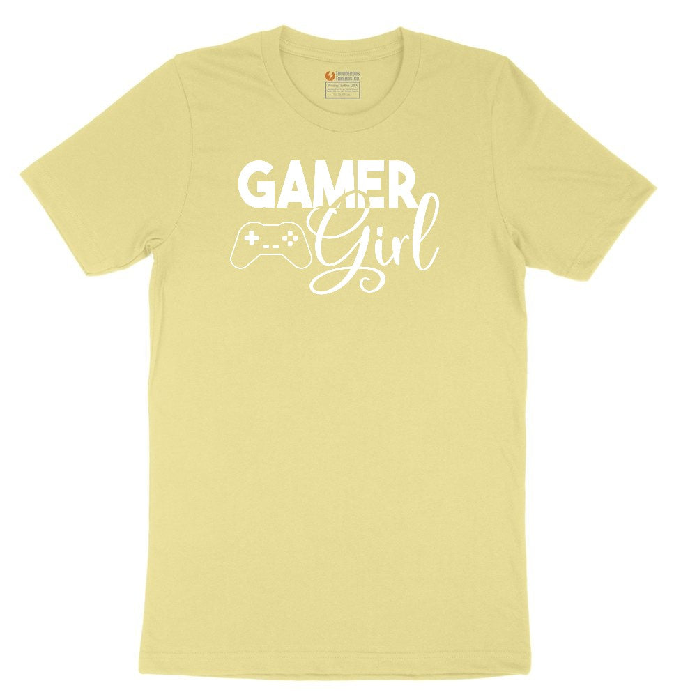 Gamer Girl - Ladies T-Shirt Youth Short Sleeve Tee - Yellow