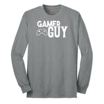 Gamer Guy - Mens T-Shirt Long Sleeve Tee - Athletic Grey
