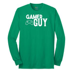 Gamer Guy - Mens T-Shirt Long Sleeve Tee - Kelly Green