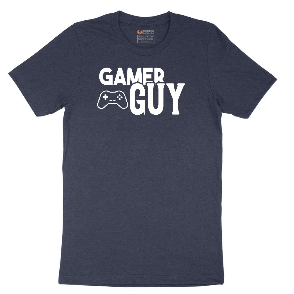 Gamer Guy - Mens T-Shirt Short Sleeve Tee - Heather Navy