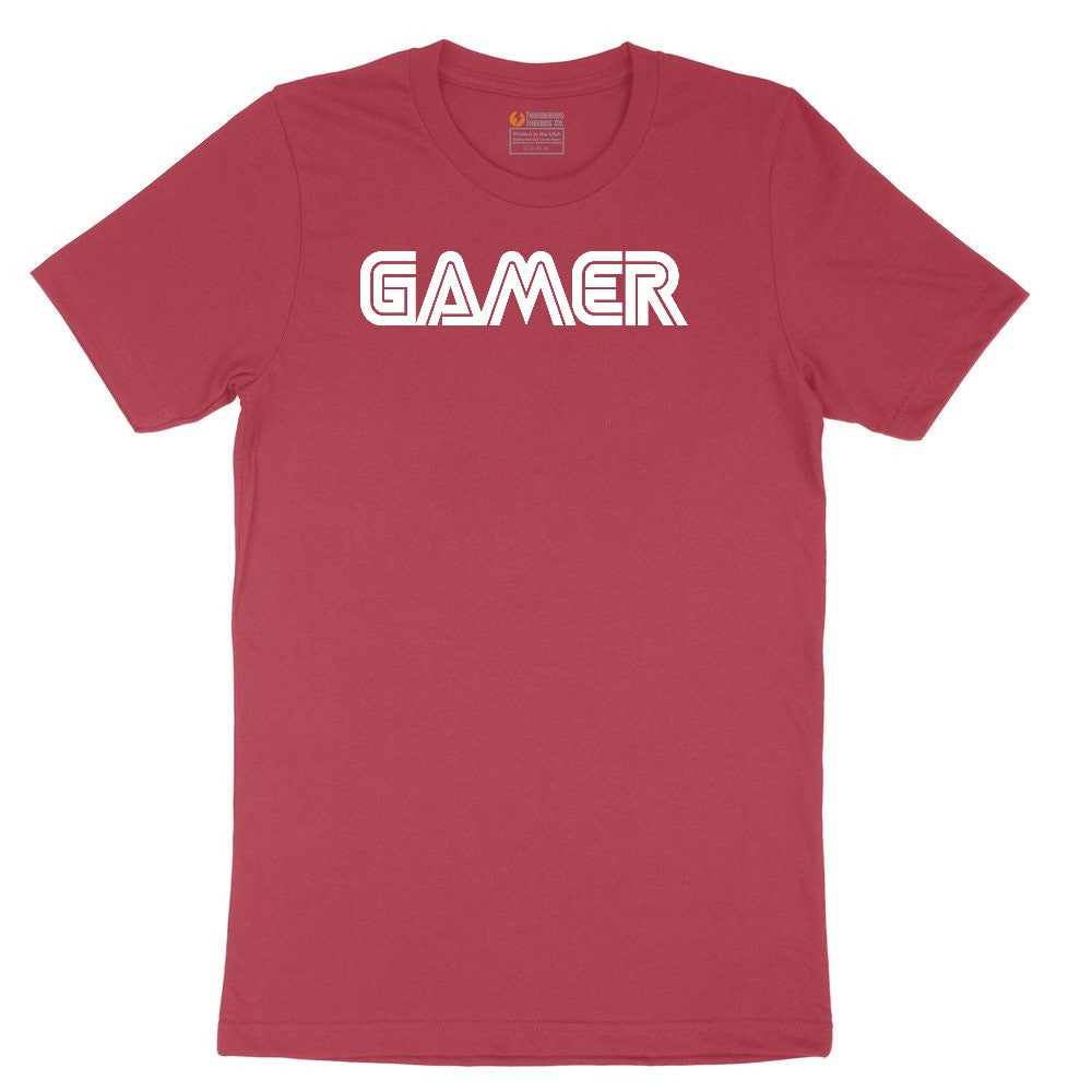Gamer Sega Version - Mens & Ladies T-Shirt Ladies Short Sleeve Tee - Vintage Red