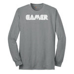 Gamer Sega Version - Mens & Ladies T-Shirt Long Sleeve Tee - Athletic Grey