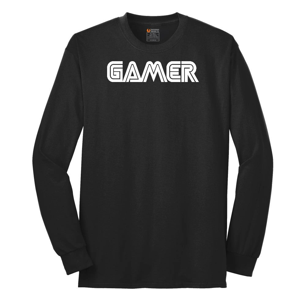 Gamer Sega Version - Mens & Ladies T-Shirt Long Sleeve Tee - Jet Black