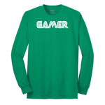 Gamer Sega Version - Mens & Ladies T-Shirt Long Sleeve Tee - Kelly Green