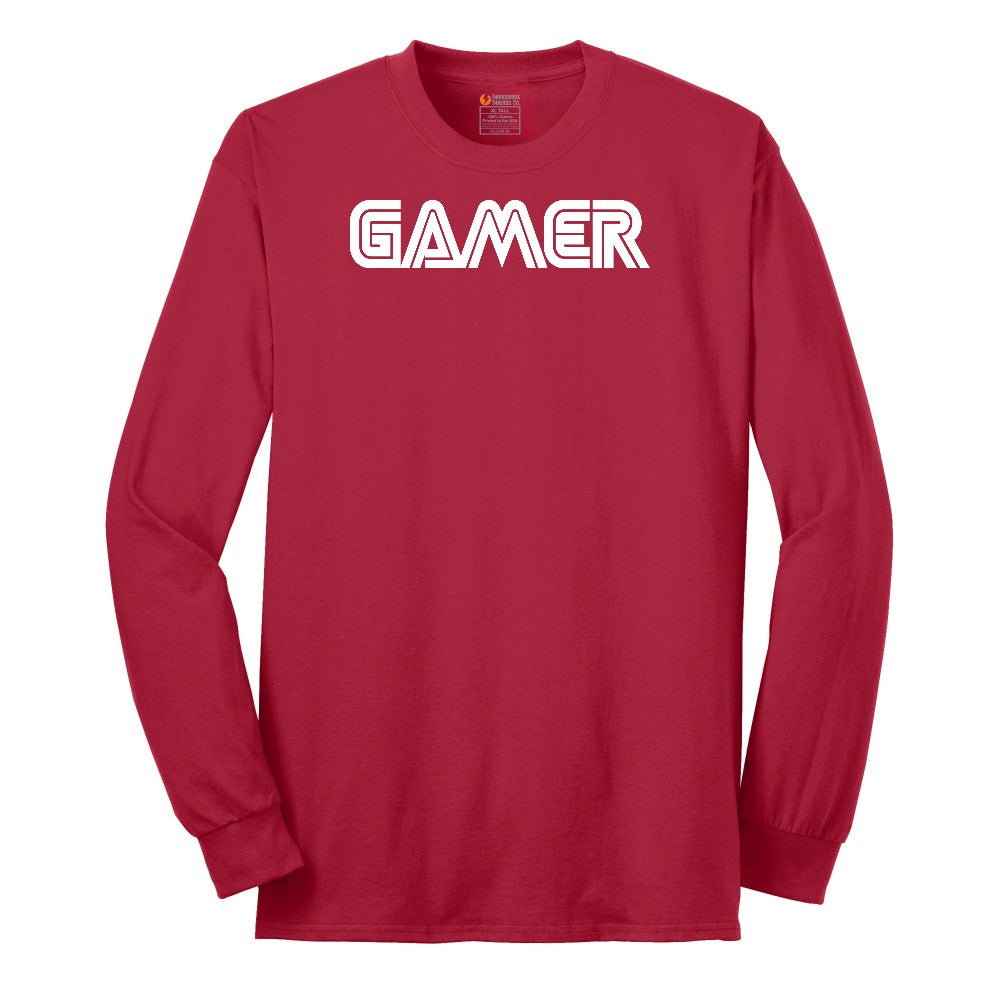 Gamer Sega Version - Mens & Ladies T-Shirt Long Sleeve Tee - Red
