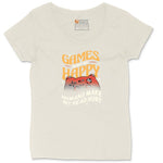 Games Make Me Happy Humans Make My Head Hurt - Mens & Ladies T-Shirt Ladies Curvy Tee - Natural Heather