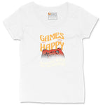 Games Make Me Happy Humans Make My Head Hurt - Mens & Ladies T-Shirt Ladies Curvy Tee - White