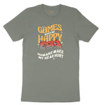 Games Make Me Happy Humans Make My Head Hurt - Mens & Ladies T-Shirt Ladies Short Sleeve Tee - Bamboo Blackout