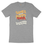 Games Make Me Happy Humans Make My Head Hurt - Mens & Ladies T-Shirt Ladies Short Sleeve Tee - Granite Heather