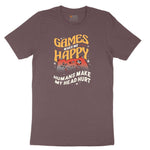 Games Make Me Happy Humans Make My Head Hurt - Mens & Ladies T-Shirt Ladies Short Sleeve Tee - Sangria Blackout