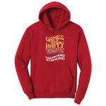 Games Make Me Happy Humans Make My Head Hurt - Mens & Ladies T-Shirt Hoodie - Red