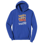 Games Make Me Happy Humans Make My Head Hurt - Mens & Ladies T-Shirt Hoodie - True Royal