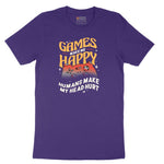 Games Make Me Happy Humans Make My Head Hurt - Mens & Ladies T-Shirt Short Sleeve Tee - Team Purple