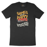 Games Make Me Happy Humans Make My Head Hurt - Mens & Ladies T-Shirt Toddler Short Sleeve Tee - Black