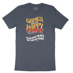 Games Make Me Happy Humans Make My Head Hurt - Mens & Ladies T-Shirt Toddler Short Sleeve Tee - Heather Navy
