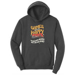Games Make Me Happy Humans Make My Head Hurt - Mens & Ladies T-Shirt Youth Hoodie - Dark Heather Grey