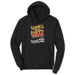 Games Make Me Happy Humans Make My Head Hurt - Mens & Ladies T-Shirt Youth Hoodie - Jet Black