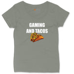 Gaming and Tacos - Mens & Ladies T-Shirt Ladies Curvy Tee - Bamboo Blackout
