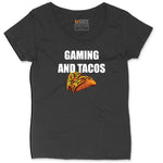 Gaming and Tacos - Mens & Ladies T-Shirt Ladies Curvy Tee - Black