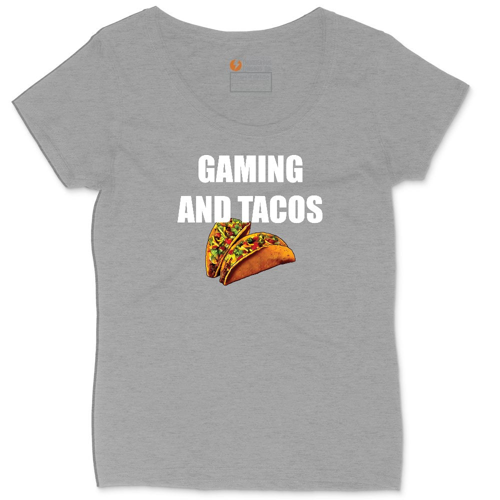Gaming and Tacos - Mens & Ladies T-Shirt Ladies Curvy Tee - Granite Heather