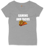 Gaming and Tacos - Mens & Ladies T-Shirt Ladies Curvy Tee - Granite Heather