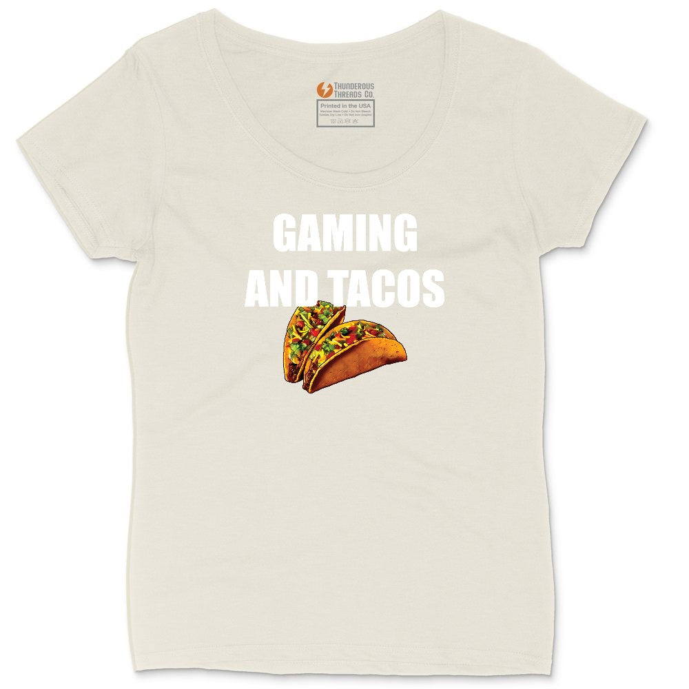 Gaming and Tacos - Mens & Ladies T-Shirt Ladies Curvy Tee - Natural Heather