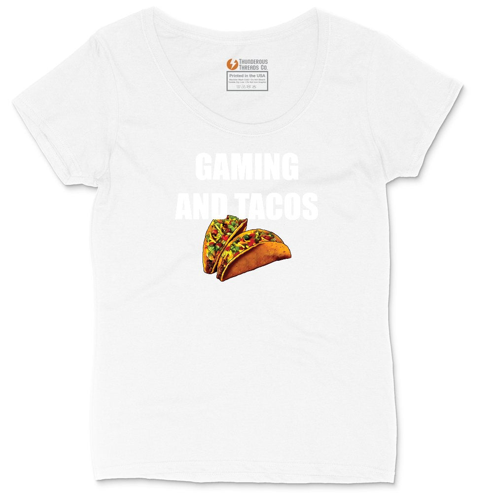 Gaming and Tacos - Mens & Ladies T-Shirt Ladies Curvy Tee - White
