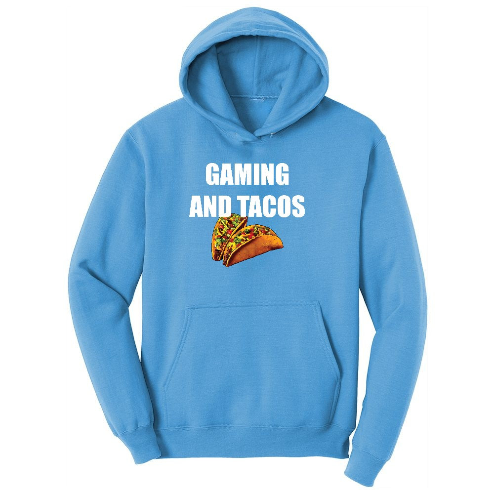 Gaming and Tacos - Mens & Ladies T-Shirt Ladies Hoodie - Aquatic Blue