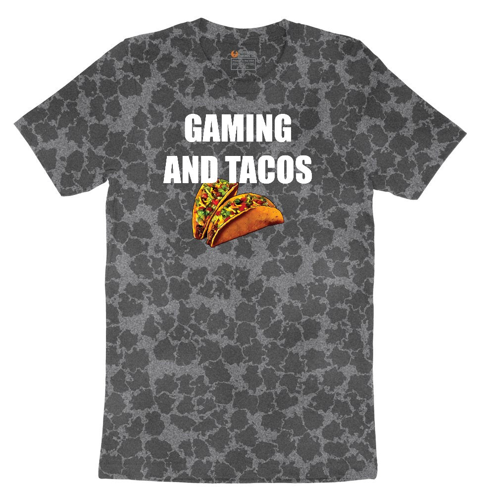 Gaming and Tacos - Mens & Ladies T-Shirt Ladies Short Sleeve Tee - Black Leopard