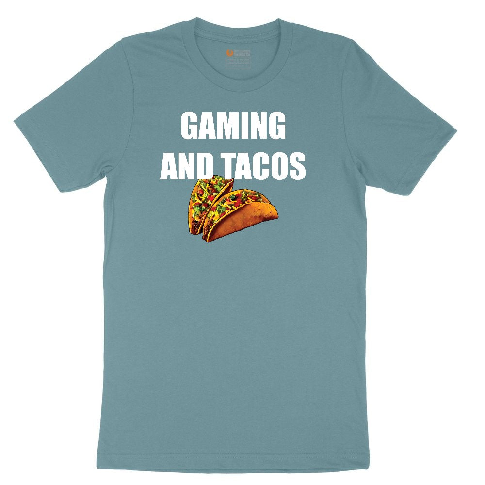 Gaming and Tacos - Mens & Ladies T-Shirt Ladies Short Sleeve Tee - Surf Blackout