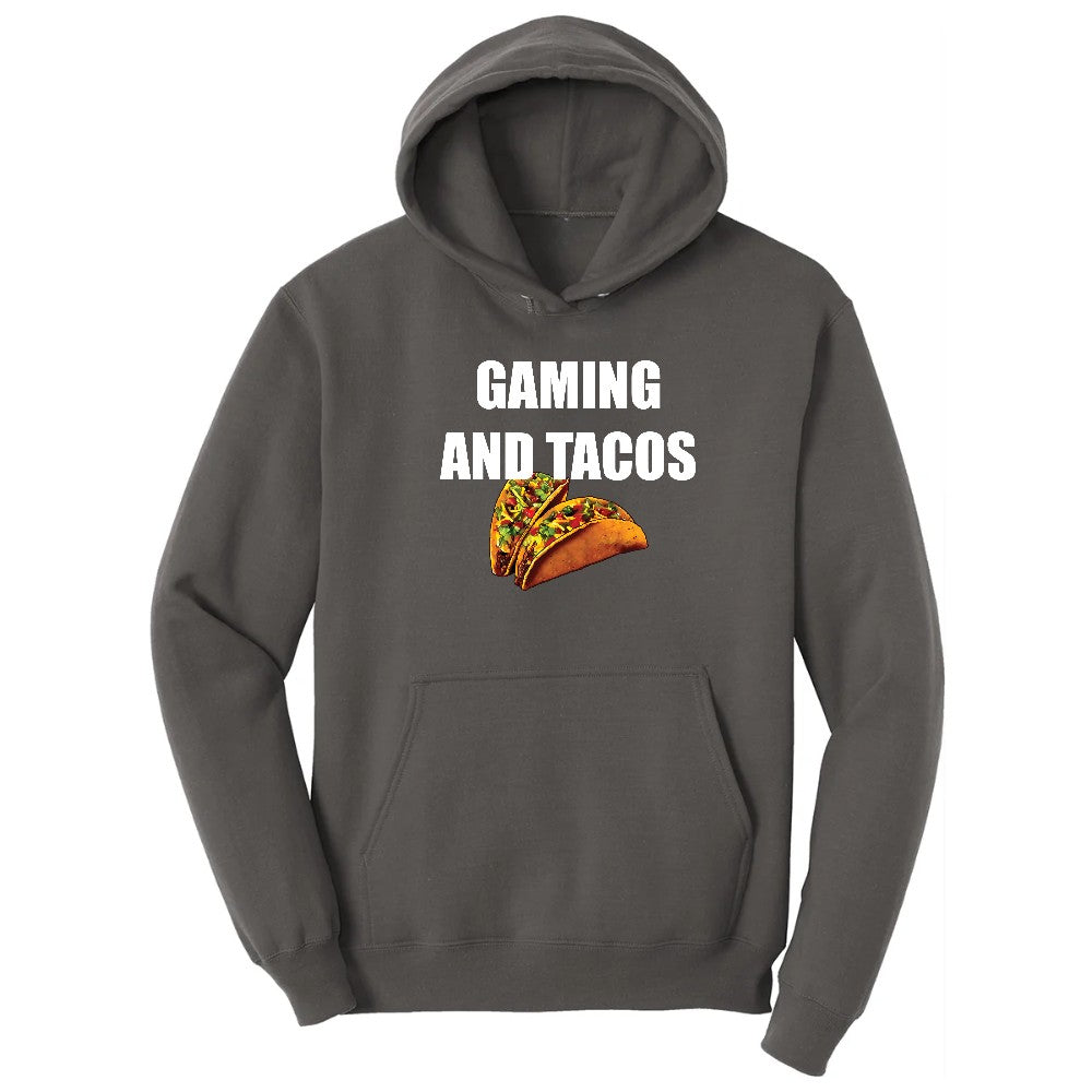 Gaming and Tacos - Mens & Ladies T-Shirt Hoodie - Charcoal